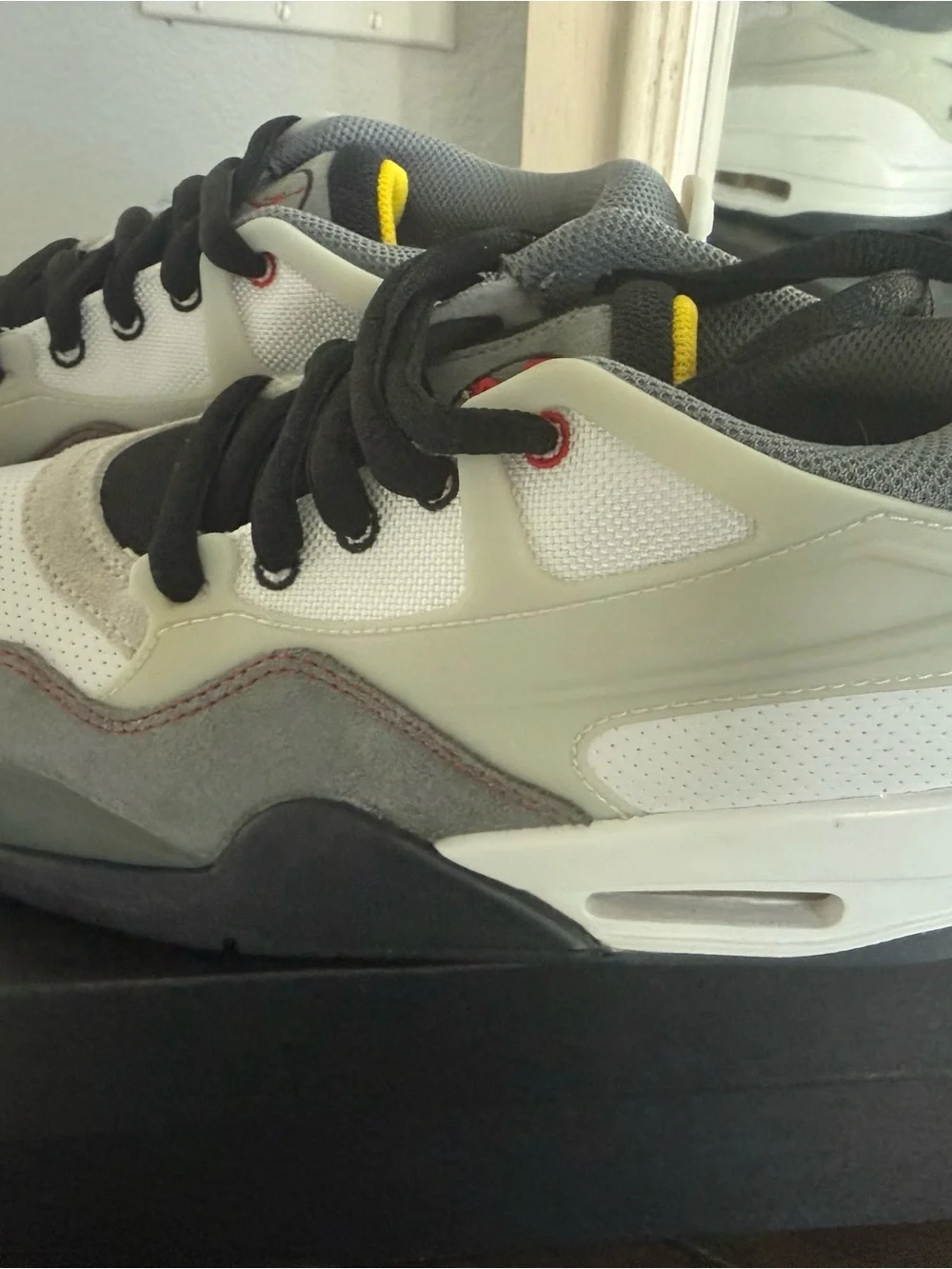 Air Jordan 4 Men's Gray, Black & Red Accent Sneakers